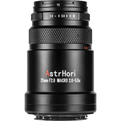 AstrHori 25mm F2.8 2-5X ultra makro objektīvs, saderīgs ar pilna kadra Sony E-Mount bezspoguļa kamerām Alpha a7 a7II a7III a7R a7RII a7RIII a7RIV a7S a7SII a9 a7C