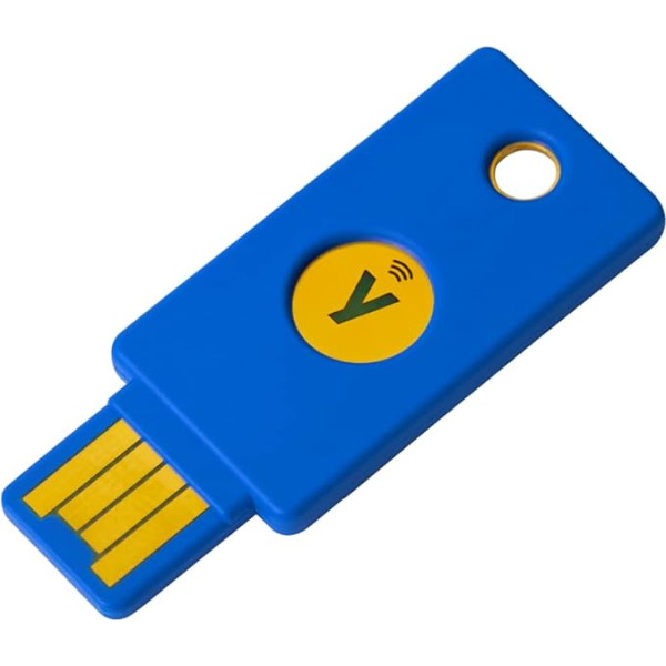 Yubico Security Key NFC - Two Factor Authentication USB and NFC Security Key, Fits USB-A Ports and Works with Supported NFC Mobile Devices – FIDO U2F and FIDO2 Certified - More Than a Password, Blau