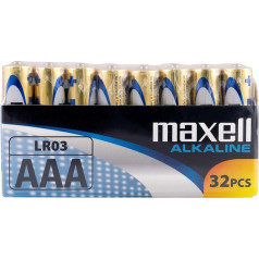 Maxell LR03 AAA mikro sārmu baterijas (32 gab. iepakojumā)