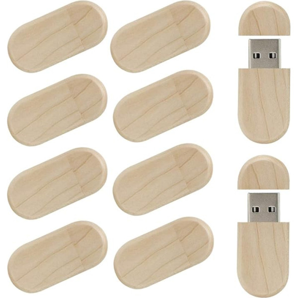 A Plus+ 8GB USB Stick Holz 10 Stück USB Stick Hochzeit USB Holz Gravur Hölzern Flash Speicherstick USB2.0 Wood USB-Flash-Laufwerk by