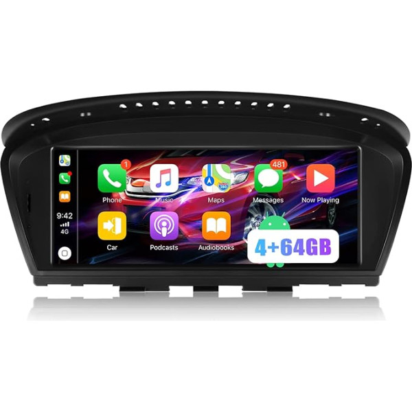 [4+64G] CAMECHO Android auto radio BMW E60 E61 E63 E64 E91 E92 (2005-2008) CCC sistēmai, 8,8 collu displejs ar Apple Carplay Android Car Mirror Link WiFi 4G Bluetooth FM