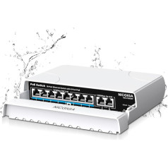 Водонепроницаемый 8-портовый PoE-коммутатор с 8 портами PoE+@120 Вт + гигабитный порт Uplink, NICGIGA Открытый 10-портовый IEEE802.3af/at Power Over Ethernet коммутатор 