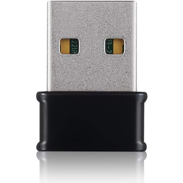 ZyXEL divjoslu bezvadu AC1200 Nano USB adapteris - Atbalsta MU-MIMO, lai nodrošinātu bezatlikuma tīkla darbību. Uzlabota drošība ar WEP/WPA/WPA2/-WPA3 šifrēšanu[NWD6602]