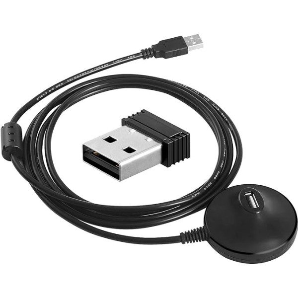 CooSpo ANT+ USB USB Stick Dongle uztvērēja adapteris ar 6,56 pēdas garu pagarinātāju Zwift velotrenažierim, saderīgs ar BKOOL/TacX/Cadence Virtual Reality/PerfPRO Studio/Rouvy/TrainerRoad