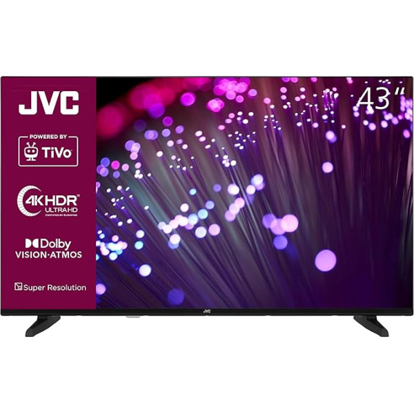 JVC VC 43 collu televizors/TiVo Smart TV (4K UHD, HDR Dolby Vision, Dolby Atmos, trīskāršais uztvērējs) LT-43VU3455 [2024]