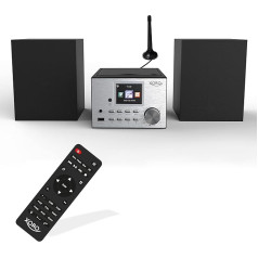 XORO HMT 500 PRO - mikro stereo sistēma (interneta/DAB+/FM radio, CD atskaņotājs, Bluetooth, USB multivides atskaņotājs, 2,4 collu krāsu displejs, tālvadības pults, 2 x 10 W skaļruņi)