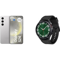 Samsung Galaxy S24 AI viedtālrunis Android mobilais tālrunis bez līguma Galaxy Watch6 Classic Smart Watch, melns