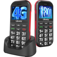 CHAKEYAKE 4G Seniorenhandy Mobiltelefon Ohne Vertrag,Senioren Handy mit Große Tasten,1800mAh Lange Standby Rentner Handy Großtastenhandy mit USB-C, SOS-Taste, Ladestation,Verwendung der Nano-SIM