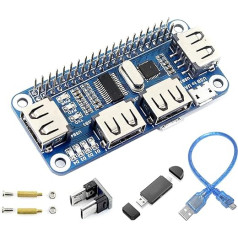 Youmile 4 portu USB centrmezgls HAT USB paplašināšanas plates modulis USB2.0 1.1 Iebūvēts USB uz UART ar mikro USB portu USB karšu lasītājs USB kabelis dažādām Raspberry Pi versijām Perfect