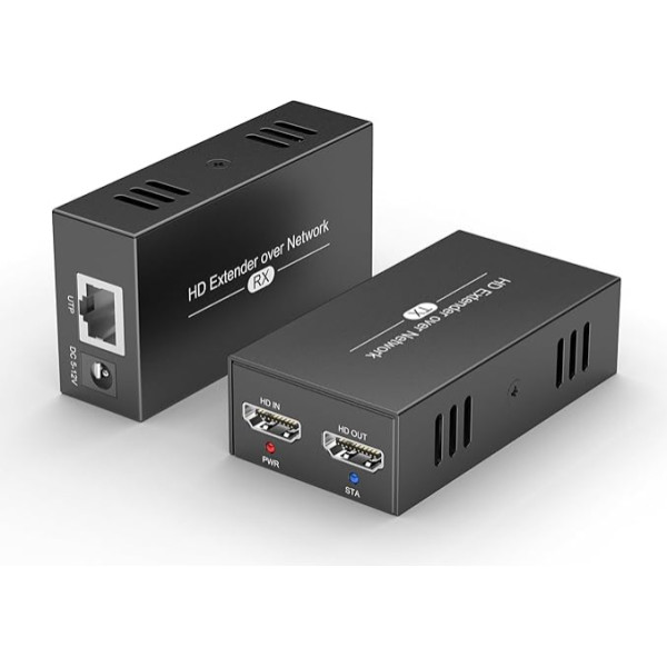 Steetek HDMI pagarinātājs pa IP 150m/492ft 1080P@60Hz pa Cat5e/6/7/8 kabeli, no 1 līdz vairākiem transporta veidiem, izmantojot Ethernet komutatoru, HDMI Ethernet pagarinātājs ar vietējo cilpu, EDID RJ45 Plug & Play