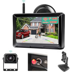 GreenYi AHD 1080P bezvadu atpakaļgaitas kamera ar IPS 5 collu automašīnas monitoru atpakaļgaitas kameras sistēma vieglajam automobilim, kravas automašīnai, autofurgonam, treilerim, piekabei, treilerim, furgonam