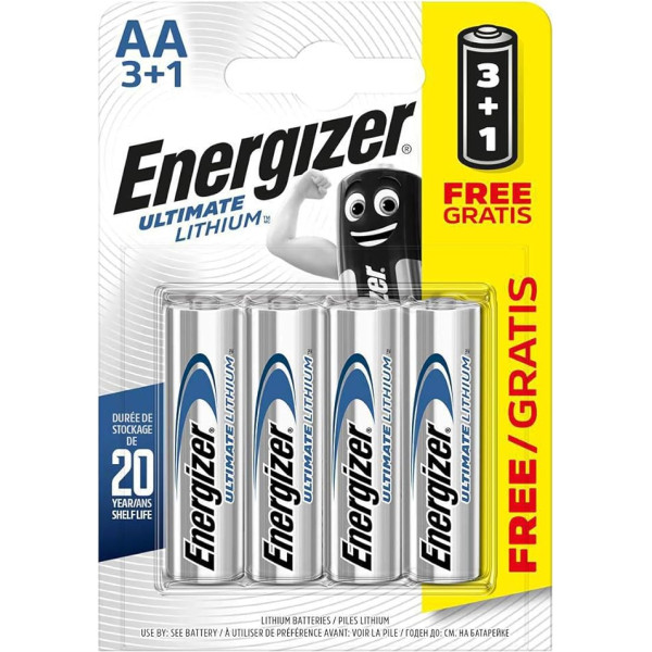 Energizer ULTIM Lithium L91 (AA) BL3+1 BR, LV LA DESCRIPCIÓN