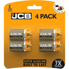 JCB Super Alkaline Batterien C Größe 1,5V LR14 MN1400 4 Stück