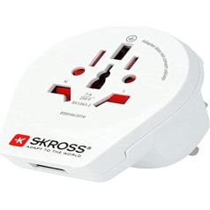 Skross 1500267 Ceļojuma adapteris Adapteris no pasaules uz Lielbritāniju USB