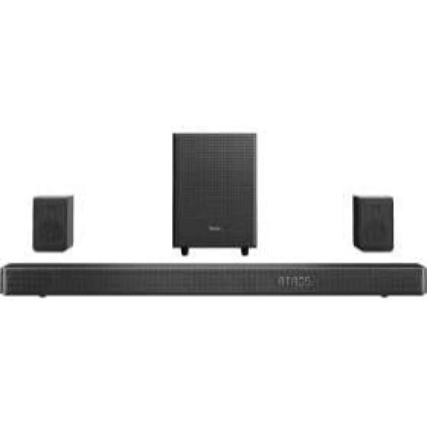 Hisense AX5125H - 5.1.2 kanālu skaņu josla ar bezvadu zemfrekvences skaļruni un īstiem aizmugurējiem skaļruņiem, Pure Surround Tech, Super Bass, Dolby Atmos DX 7 ekvalaizera režīmi, EzPlay, Bluetooth 5.3, Multi Connections