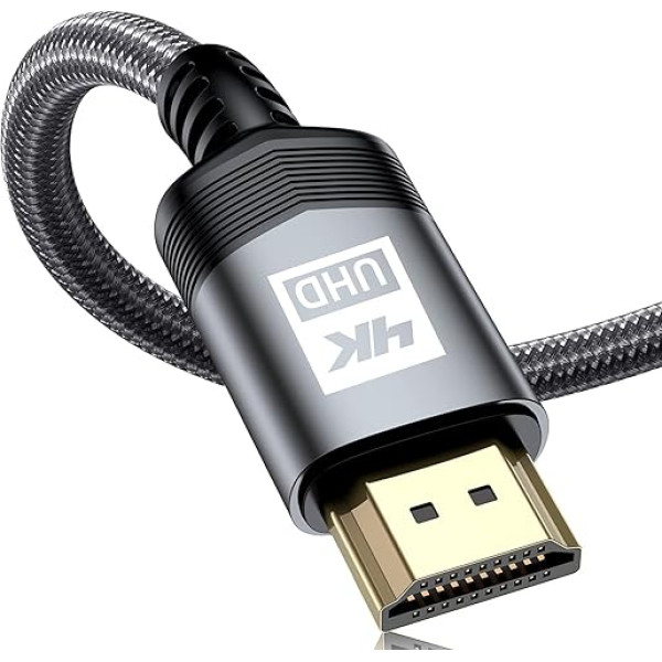 sweguard 4K HDMI kabelis 15 metri, HDMI 2.0 HDMI kabelis 4K @ 60Hz 18Gbps neilona pīts kabelis, zeltīti savienotāji ar Ethernet/Audio atgriezenisko kanālu, saderīgs ar video 4K UHD 2160p, HD 1080p, Xbox