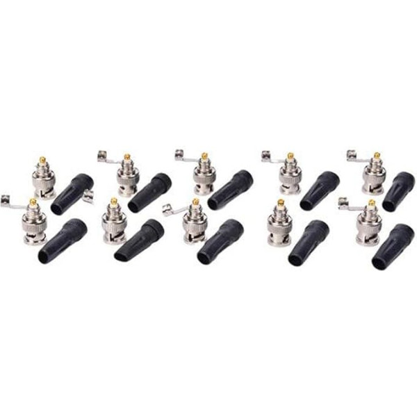 BW® 10PCS RG59 BNC Stecker Plug Pin lötfreie gerade Winkel Stecker für CCTV