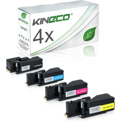 Kineco 4 Toner kompatibel mit Dell C1660 W - 59311130 59311129 59311128 593211131 - Schwarz 1.250 Seiten, Color je 1.000 Seiten