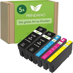 Prindano 5 kasetņu komplekts, kas saderīgs ar Epson T3591-T3594 35XL | Workforce Pro WF-4720 sērijai WF-4720 DWF WF-4725 DWF WF-4730 DTWF WF-4735 DTWF WF-4740 DTWF