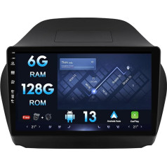 Android auto radio 10 collu Double DIN radio priekš Hyundai Tucson 2 LM IX35 (2009-2015) ar GPS navigāciju Bluetooth AM FM WiFi SWC Carplay DSP RDS DAB-6G+128G