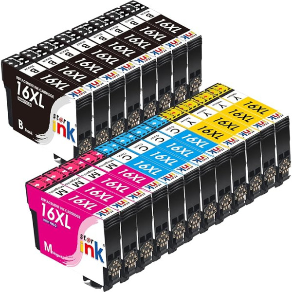 Starink 16XL printeru kasetnes Epson 16 XL lieljaudas kasetnes Epson Workforce WF-2630 WF-2660 WF-2760 WF-2510 WF-2750 WF-2540 WF-2530 WF-2010 WF-2650 WF-2630WF