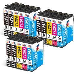 Starink T1285 Multipack printeru kasetnes saderīgas ar Epson T1285 T1281 T1282 T1283 T1284 priekš Epson Stylus S22 SX125 SX420W SX425W SX235W SX130 SX435W SX230 SX440W Stylus Office BX305F BX305FW,15