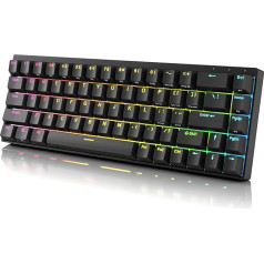 DURGOD Hades 68 mehāniskā spēļu tastatūra | 65% izkārtojums ANSI US - C tipa USB | Alumīnija korpuss | Double Shot PBT Cherry Profile (Gateron Red, Black)