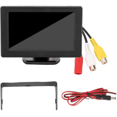 KIMISS Auto monitors, plastmasas 4,3 collu 3W TFT LCD ekrāns automašīnas aizmugures skata kamerai, 2 virzienu AV ieejas HD monitors DVD aizmugures skata kamerai