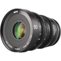 MEKE 50mm T2.2 liela atvēruma manuālās fokusēšanas 4K Mini Prime Cine objektīvs M43 MFT Micro Four Thirds montāžai, kas saderīgs ar Panasonic Lumix Olympus kamerām un BMPCC 4K Zcam E2 GH3 GH4 GH5 GH6