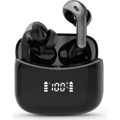 Bluetooth Kopfhörer, Kopfhörer Kabellos Bluetooth 5.3 In Ear Kopfhörer mit 4 ENC Noise Cancelling Mic Earbuds, LED-Anzeige, Kabellose Kopfhörer 52H Tiefer Bass, IP7 Wasserdicht Ohrhörer, grauschwarz