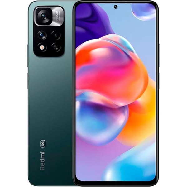 Redmi Note 11 Pro + 5G viedtālrunis, 120 W, uzlāde: 100 MP, izmērs: 920, Gaming Core, Xiaomi Redmi Mist Forest, 8 GB + 128 GB (globālā versija)