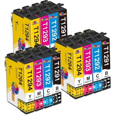 Clorisun T1295 Multipack saderīgs ar Epson T1295 T1291 T1291 T1292 T1293 T1294 priekš Epson wf 3520 Printera kasetnes priekš Epson Stylus SX435W SX235W SX525WD SX425W Stylus Office BX535WD BX305FW (Iepakojumā ir