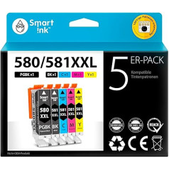 Smart Ink saderīgas kasetnes Canon 580 XXL 581 XXL PGI 580XXL CLI 581XXL (PGBK & BK/C/C/M/Y) daudzpaku kasetnes priekš Pixma TS705 TS6151 TS6150 TR8550 TS6250 TR7550 TS6251