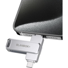 BLANBOK+ MFi sertificēts USB zibatmiņas disks 128 GB, USB C zibatmiņas disks tālrunim/ceptuvei/ Android mobilajam tālrunim/nepratoram/personālajam datoram