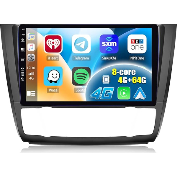 [Upgrade 8 Core] 4+64G Android 13 auto radio BMW 1 Series E81 E82 E87 E88 2008-2012 ar Wireless Carplay Android Car, 9 collu skārienekrāns ar DSP 4G WiFi GPS FM/AM/RDS Bluetooth 5.1 SWC EQ