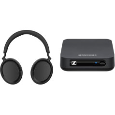 Sennheiser ACCENTUM bezvadu Bluetooth austiņas, 50 stundu akumulatora darbības laiks un BT T100 Bluetooth audio raidītājs Hi-Fi vai mājas izklaidei, melnas, 9,3 x 9,3 x 2,7 cm