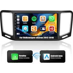 【2+64G】 Android 13 Autoradio für Volkswagen Sharan 2012-2018 mit Carplay & Android Auto, 9 Zoll Touchscreen Autoradio mit Bluetooth WiFi GPS-Navi FM/RDS Hi-FI SWC 2USB+AHD Rückfahrkamera