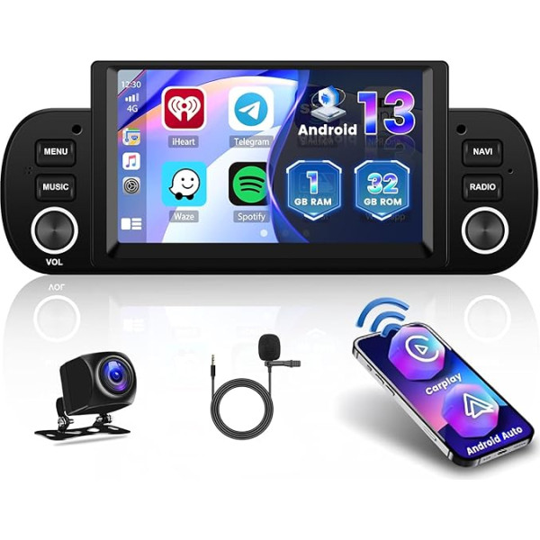 Android 13 Car Radio Carplay priekš Fiat Panda 2013-2020 Touch Display 6.2