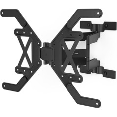 Hama TV Wall Mount Swivelling, Tiltable, Slim (TV Wall Mount 37-90 Inches, VESA 100 x 100 to VESA 600 x 400, up to 40 kg, Extendable Bracket, Cable Manager, with Fischer Dowels) Black