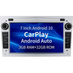 HIZPO 7 collu skārienjūtīgā ekrāna auto stereo Vauxhall Holden saderīgs ar Apple Carplay Android auto - Bluetooth, GPS navigācija AM/FM audio atbalsts USB tualete atpakaļgaitas kamera sudraba krāsā