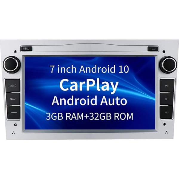 HIZPO 7 collu skārienjūtīgā ekrāna auto stereo Vauxhall Holden saderīgs ar Apple Carplay Android auto - Bluetooth, GPS navigācija AM/FM audio atbalsts USB tualete atpakaļgaitas kamera sudraba krāsā