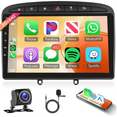 2G + 64G Android auto radio 2 DIN Peugeot 308/408 2007-2013 ar bezvadu Apple Carplay Android auto navigācija GPS WiFi 9 collu auto radio ar spoguļa saiti Bluetooth FM/RDS DAB/OBD/DVR/HiFi atpakaļgaita
