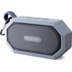 TONEMAC Mini Bluetooth skaļrunis, B1 IP67 Bluetooth skaļrunis, 7 stundu atskaņošanas laiks, pārnēsājams Bluetooth skaļrunis, bezvadu skaļrunis ar basiem, viegls āra skaļrunis ceļojumiem, pelēks