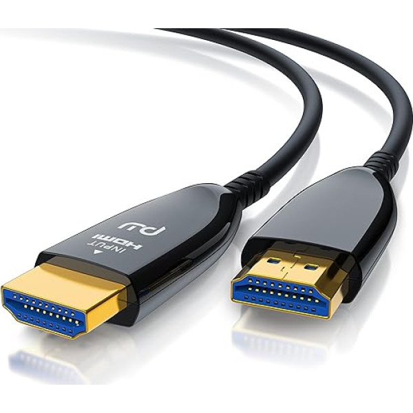 CSL - HDMI kabelis 2.1 Fibre Optic - 8K 120Hz - 4k 240Hz - 30 m optiskais kabelis - HDR10+ - 3D eARC CEC - HDCP 2.3 - HDMI kabelis Ultra High Speed - zeltīti kontakti - optiskais kabelis Aluminium