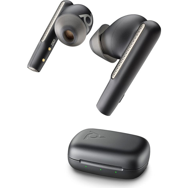 Poly Voyager Free 60 True Wireless In-Ear Headset (Plantronics) - Mikrofoni skaidrai sarunai - Aktīvā trokšņu slāpēšana (ANC) - Pārnēsājams uzlādes korpuss - Saderīgs ar iPhone, Android