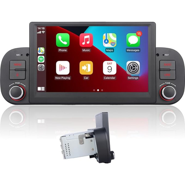 YZKONG Autoradio für FIAT Panda 2013-2020 Bezvadu radio Apple CarPlay Android Auto Bluetooth 7 Zoll Touchscreen Autoradio mit AM FM RDS Mirror Link