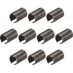 sourcing map 100 Stück Lederseil-Crimp-Clips, 9 x 13 mm, faltbar, zylindrisches Kordelende für Schlüsselbänder, Quasten, DIY Handwerk, schwarz