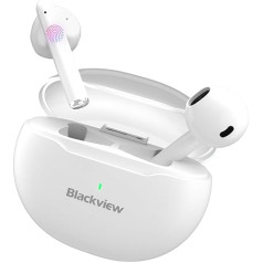 Bluetooth austiņas ausīs, Blackview AirBuds 6 bezvadu Bluetooth 5.3 sporta bezvadu austiņas/trokšņu slāpēšana/HiFi stereo skaņa/skārienu sensori/4 mikrofoni/IPX7 ūdensizturība/24 H atskaņošanas laiks/baltas krāsas