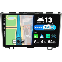 BXLIYER Android 13 - [Iebūvēts DAB] - IPS auto radio Honda CRV (2006-2011) - Bezvadu Carplay/Android Car - 4G + 64G - LED kamera + Mic - 9 collu 2 DIN - Stūres vadības DSP Fast Boot 360-CAM