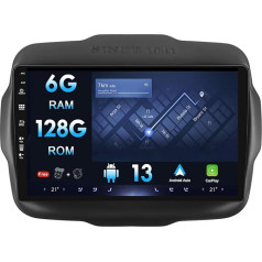 9 collu 2 DIN Android Auto Radio Stereo Jeep Renegade 2015-2019 Radio ar GPS navigāciju Atbalsta Bluetooth DAB+ USB Android Auto WiFi 4G MirrorLink RDS USB 6G + 128G